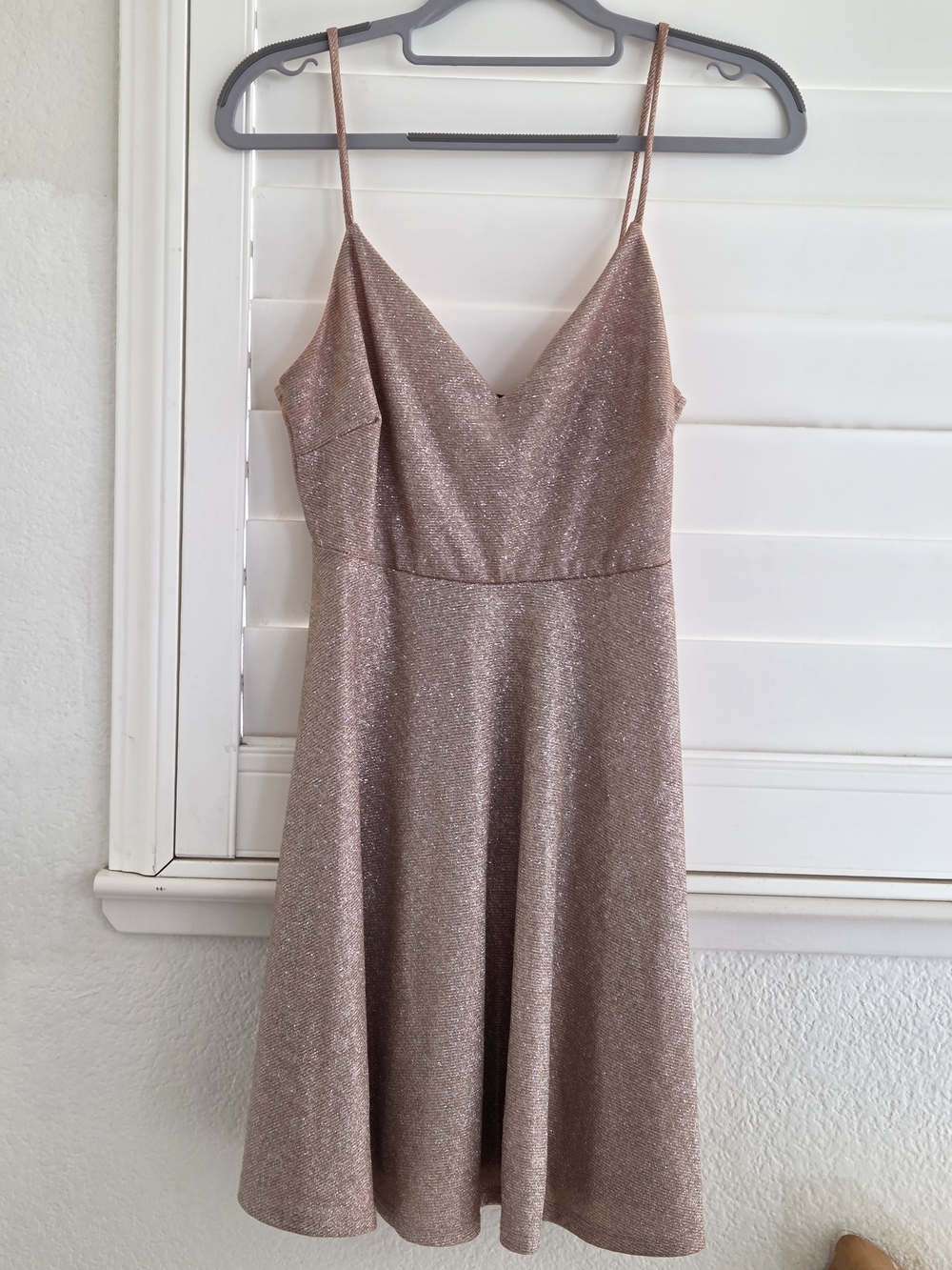 Q USA Rose Gold Shimmer Sparkle Sleeveless